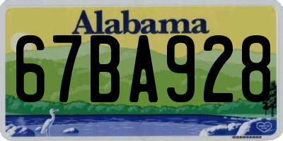 AL license plate 67BA928