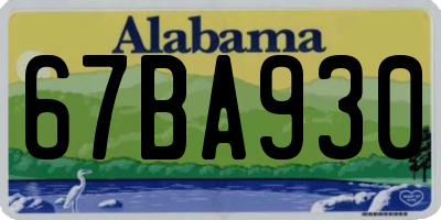 AL license plate 67BA930
