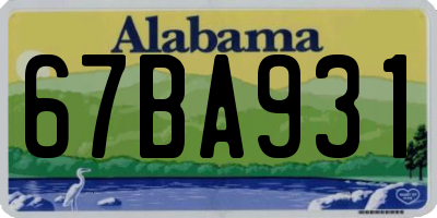 AL license plate 67BA931