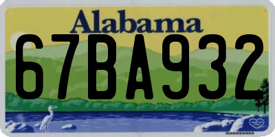 AL license plate 67BA932