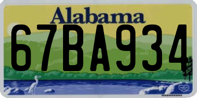AL license plate 67BA934