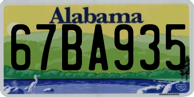 AL license plate 67BA935