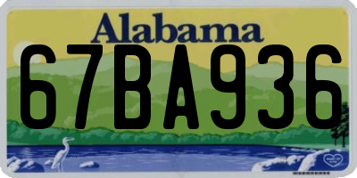 AL license plate 67BA936