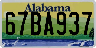 AL license plate 67BA937