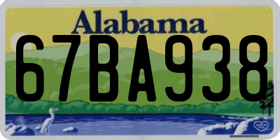 AL license plate 67BA938