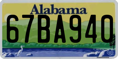 AL license plate 67BA940