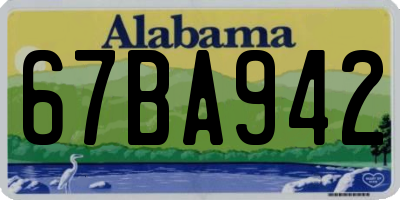 AL license plate 67BA942