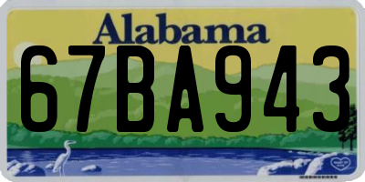 AL license plate 67BA943