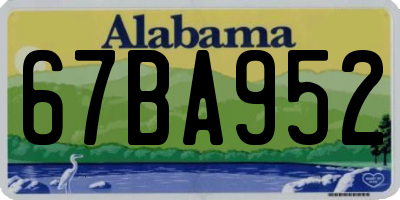 AL license plate 67BA952