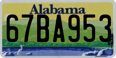 AL license plate 67BA953