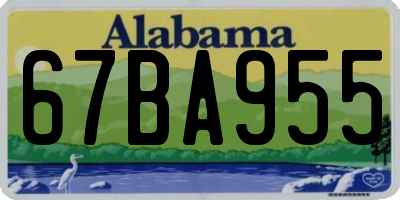 AL license plate 67BA955