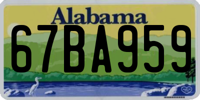 AL license plate 67BA959