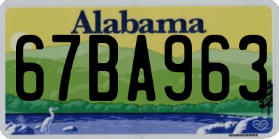 AL license plate 67BA963