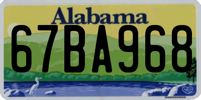 AL license plate 67BA968