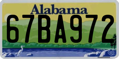 AL license plate 67BA972