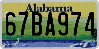 AL license plate 67BA974