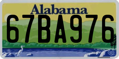 AL license plate 67BA976
