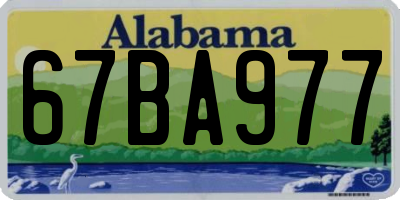 AL license plate 67BA977