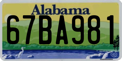 AL license plate 67BA981