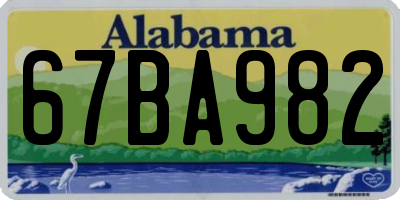 AL license plate 67BA982