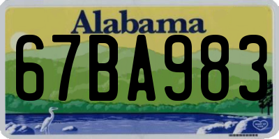 AL license plate 67BA983