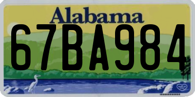 AL license plate 67BA984