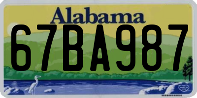 AL license plate 67BA987