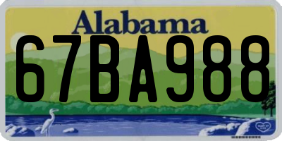 AL license plate 67BA988