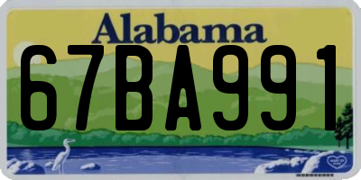 AL license plate 67BA991