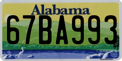 AL license plate 67BA993