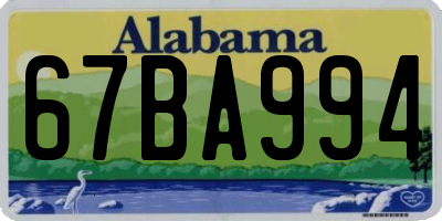 AL license plate 67BA994