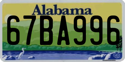 AL license plate 67BA996