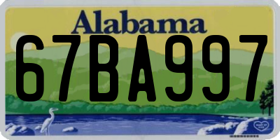 AL license plate 67BA997