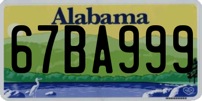 AL license plate 67BA999