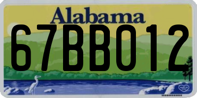 AL license plate 67BB012