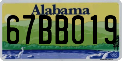 AL license plate 67BB019