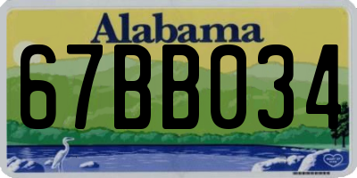 AL license plate 67BB034