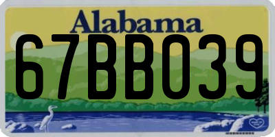 AL license plate 67BB039