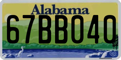 AL license plate 67BB040