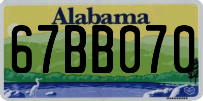 AL license plate 67BB070