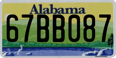 AL license plate 67BB087