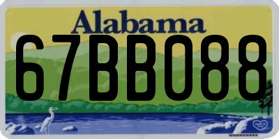 AL license plate 67BB088