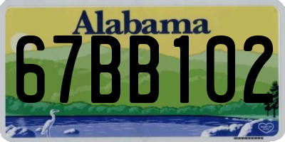 AL license plate 67BB102