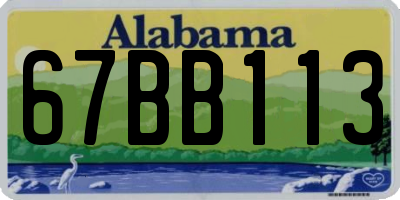 AL license plate 67BB113