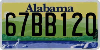 AL license plate 67BB120