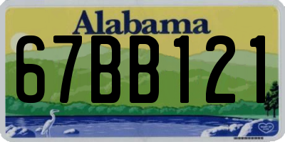 AL license plate 67BB121