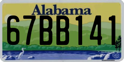 AL license plate 67BB141