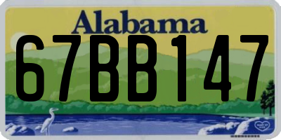 AL license plate 67BB147