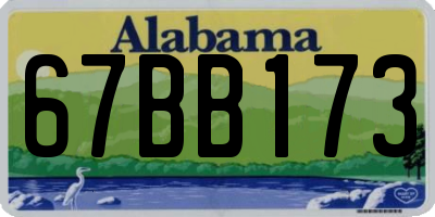 AL license plate 67BB173