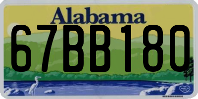 AL license plate 67BB180